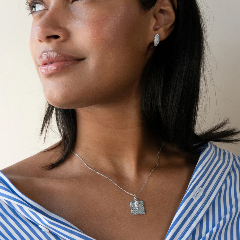 "She is Fierce" Medallion with Sapphire