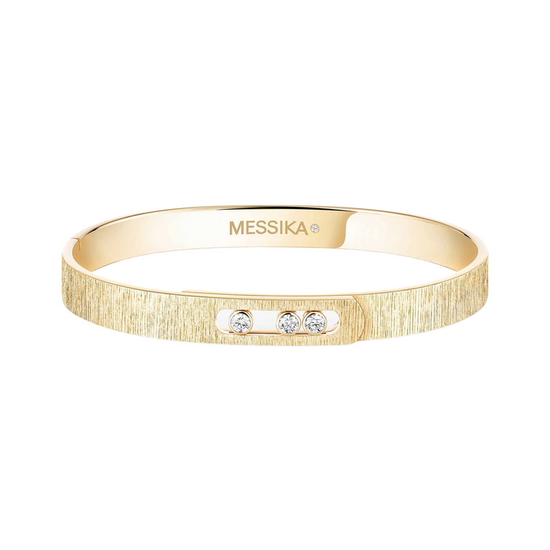 18K Yellow Gold & Diamond Move Noa Ciselé Bangle