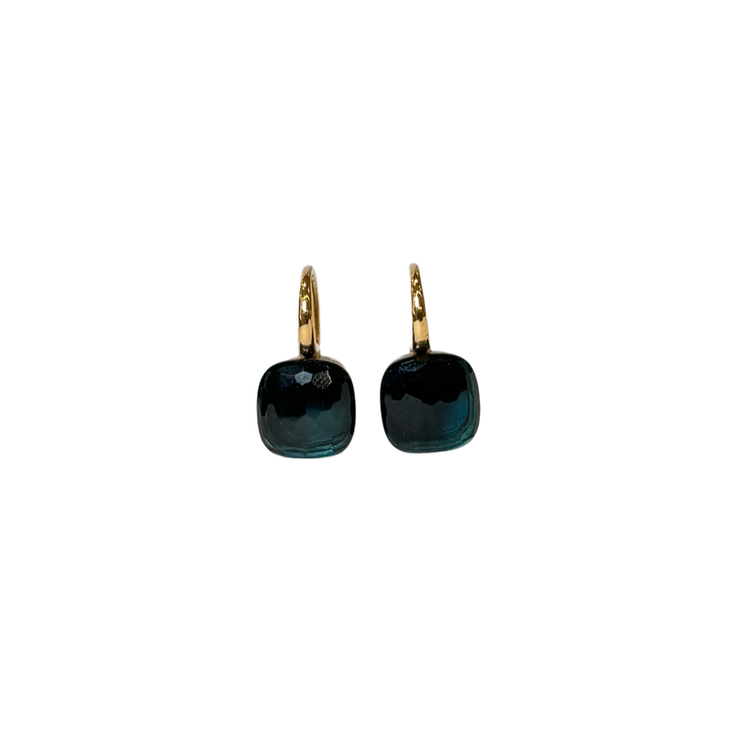 Estate 18K Rose Gold Pomellato London Blue Topaz Classic Nudo Earring