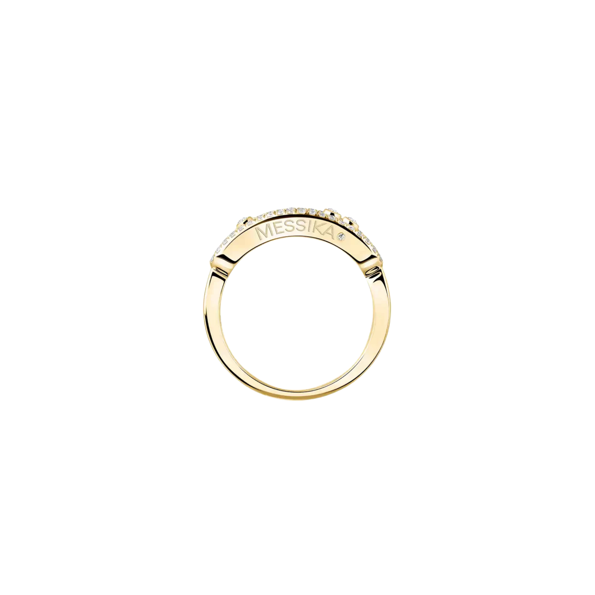 Move Classique Pave Ring in 18K Yellow Gold - Small