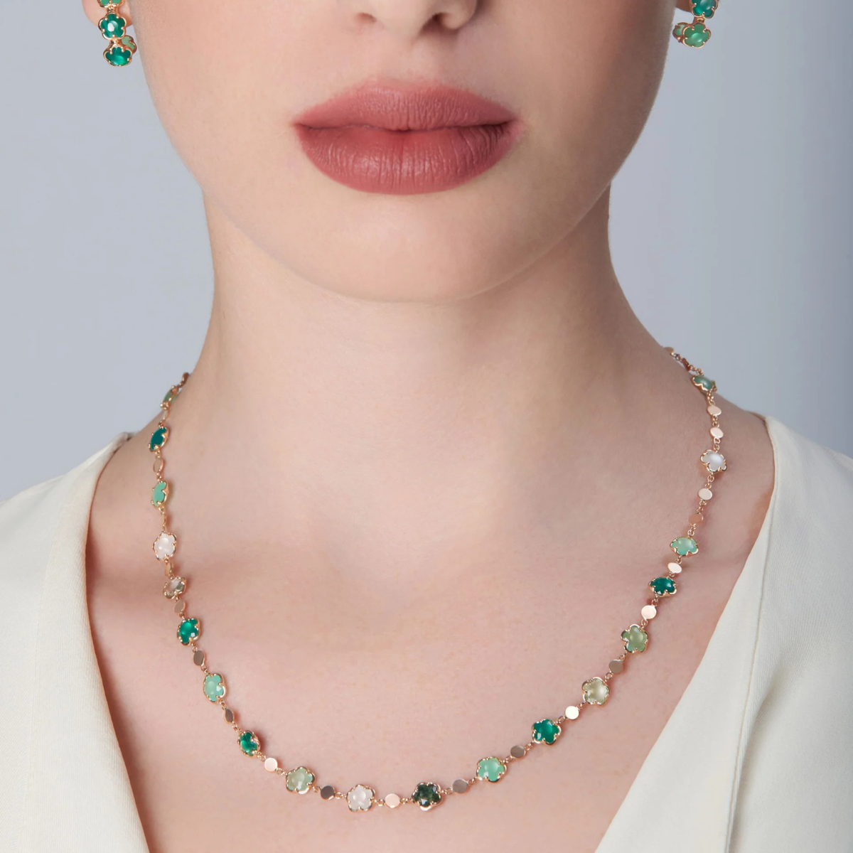 Pasquale Bruni Jewelry - 18K Rose Gold Figlia dei Fiori Gemstone Necklace | Manfredi Jewels