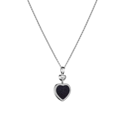 Happy Hearts Ethical White Gold Diamond Aventurine Pendant Necklace