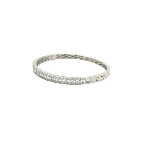 18K White Gold & Diamond Bangle