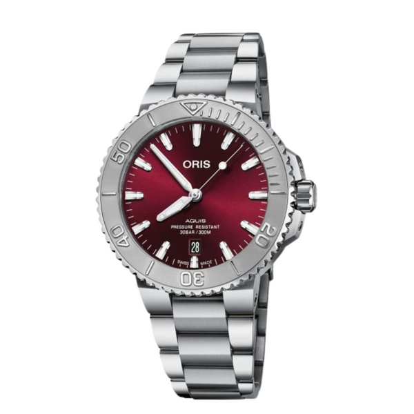 Oris Watches - AQUIS DATE RELIEF - RED | Manfredi Jewels