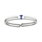 Procida 18K White Gold Sapphire & Diamond Pavè Bangle Bracelet
