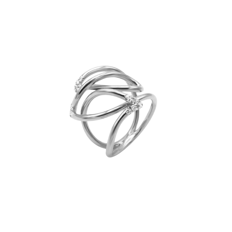 Mattioli Jewelry - Navettes 18K White Gold Diamond Touch Ring | Manfredi Jewels