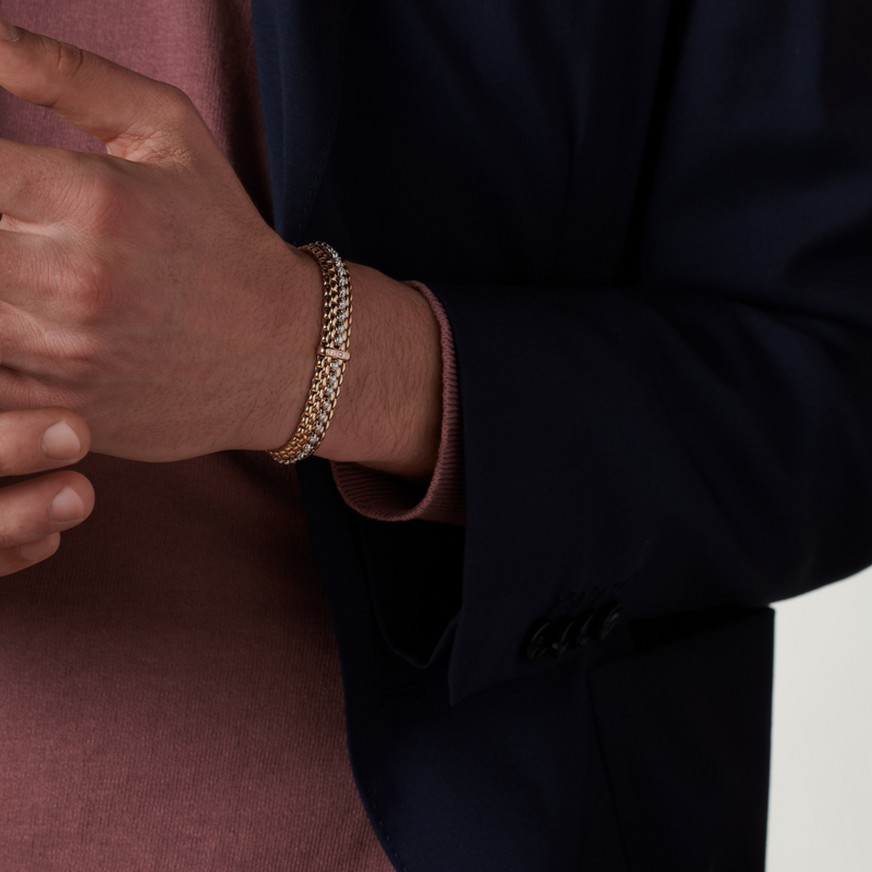 Panorama 18K Yellow Gold & Diamonds Flex'it Bracelet