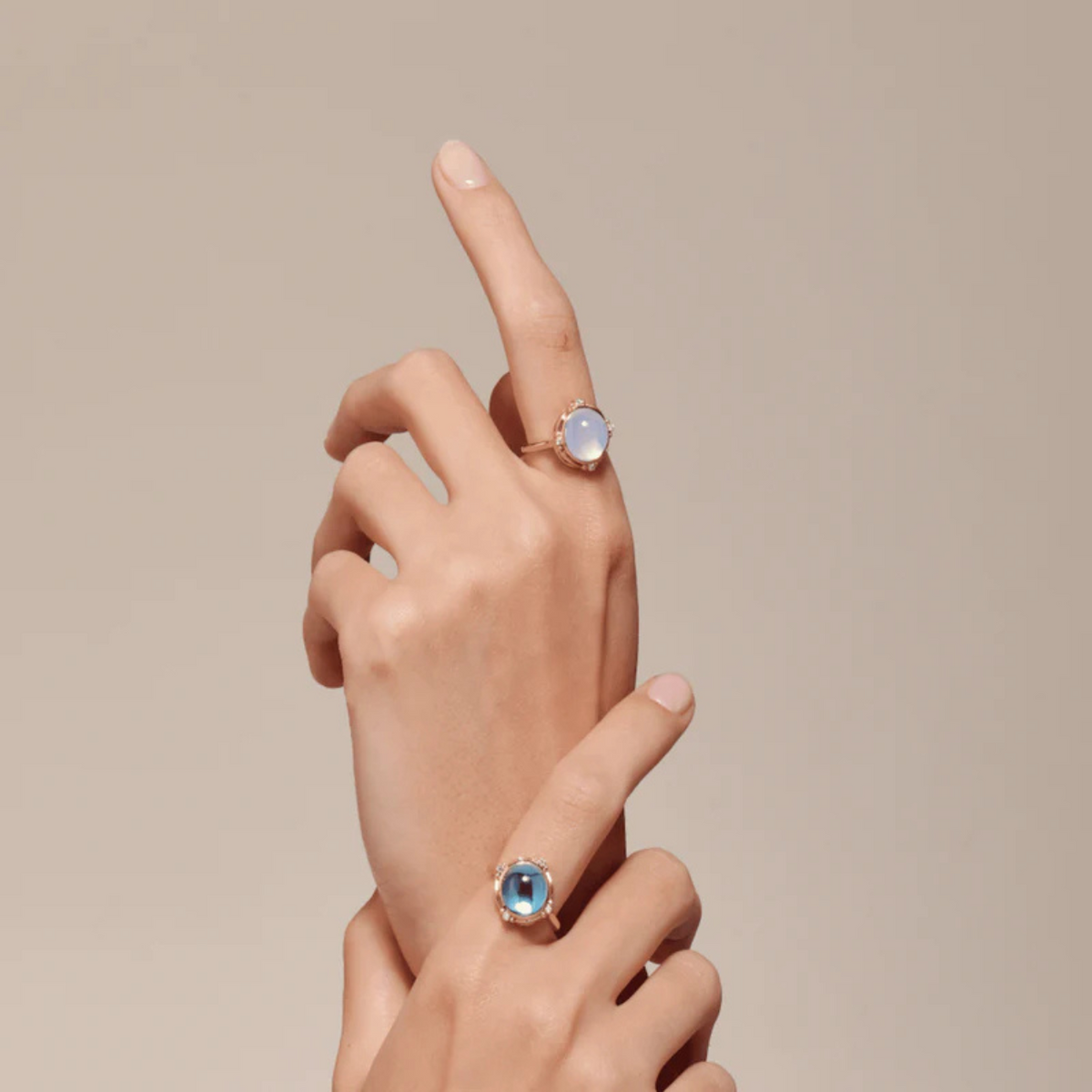 Syna Jewelry - 18K Yellow Gold Diamond & Moon Quartz Mogul Gem Ring | Manfredi Jewels