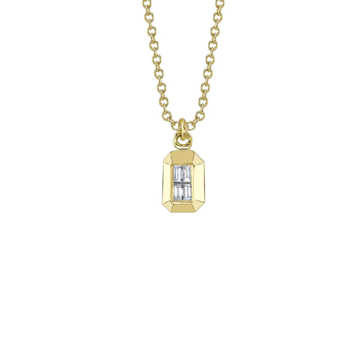 Kate 14K Yellow Gold Diamond Baguette Geo Cut Necklace