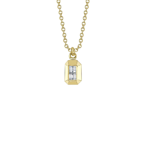 Kate 14K Yellow Gold Diamond Baguette Geo Cut Necklace
