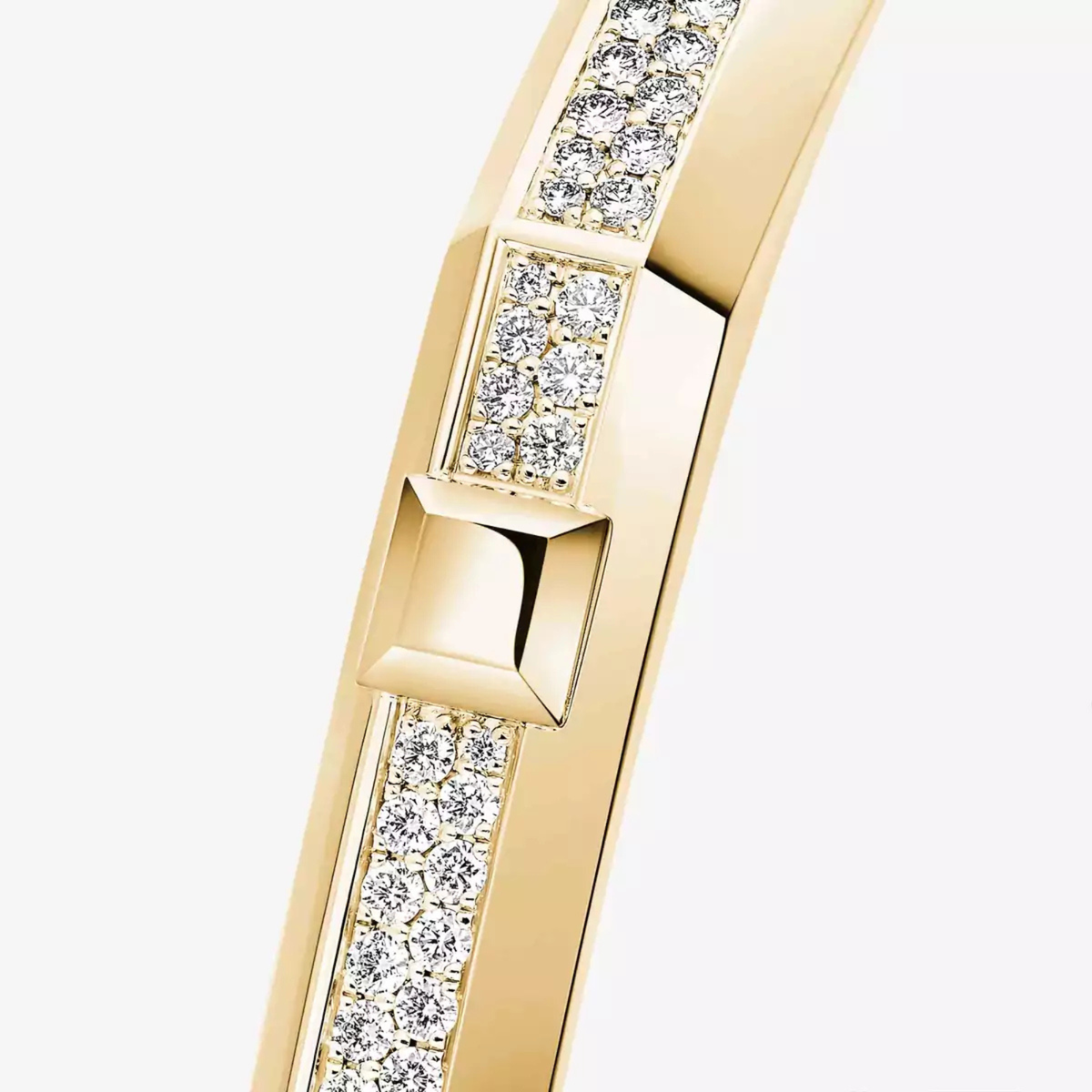18K Yellow Gold Diamond Pavé Moderniste Bracelet Size Medium