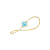 14K Yellow Gold Flexible Bangle With Diamond and Turquoise Clover