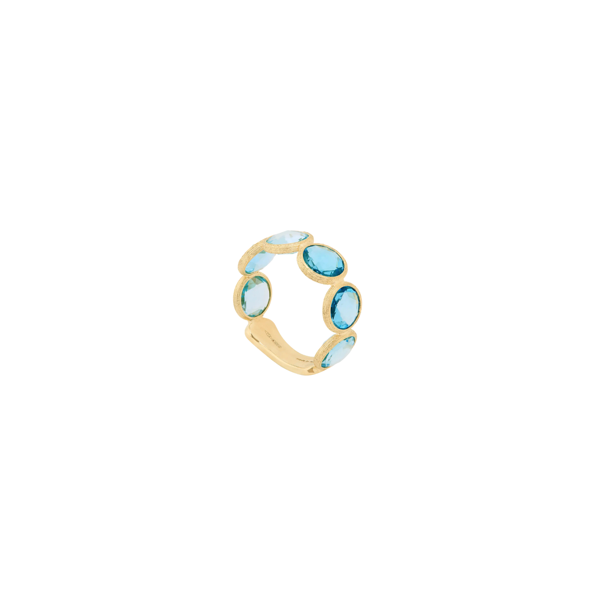 Jaipur 18K Yellow Gold Bezel Set Blue Topaz Ring