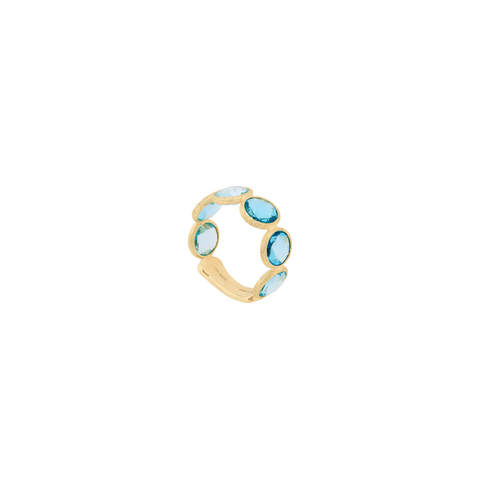 Jaipur 18K Yellow Gold Bezel Set Blue Topaz Ring