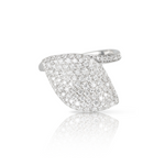 Aleluiá 18K White Gold Leaf Pavé Diamond Ring