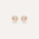 Pom Pom Dot 18K Rose Gold Diamond Pavé Button Earrings