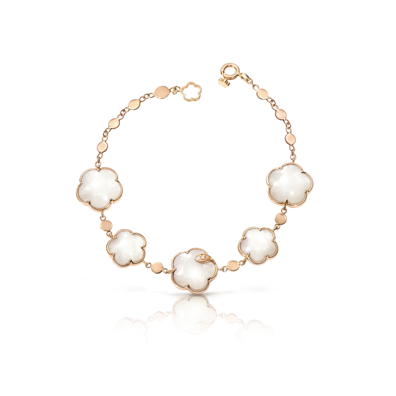 Bon Ton Joli 18K Rose Gold Lunaire Mother of Pearl Diamond Flower Bracelet