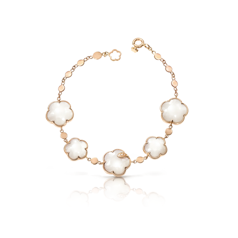 Bon Ton Joli 18K Rose Gold Lunaire Mother of Pearl Diamond Flower Bracelet