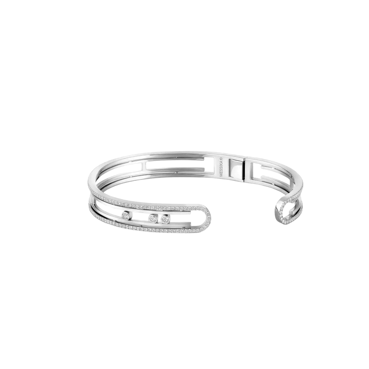 Messika Jewelry - 18K White Gold Move 10th Diamond Bangle | Manfredi Jewels