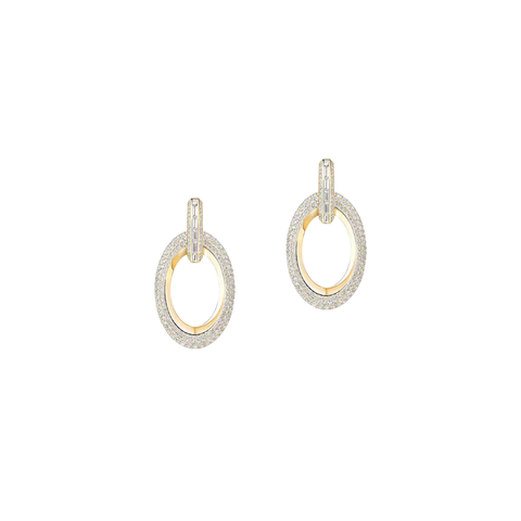 Groove 18K Yellow Gold Diamond Earrings