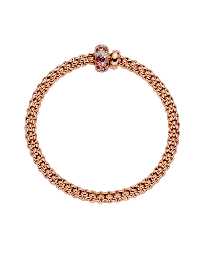 Fope Jewelry - Solo 18K Rose Gold Diamonds & Sapphire Flex’it Bracelet | Manfredi Jewels