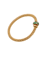 Solo 18K Yellow Gold, Diamond, & Emerald Flex'it Bracelet