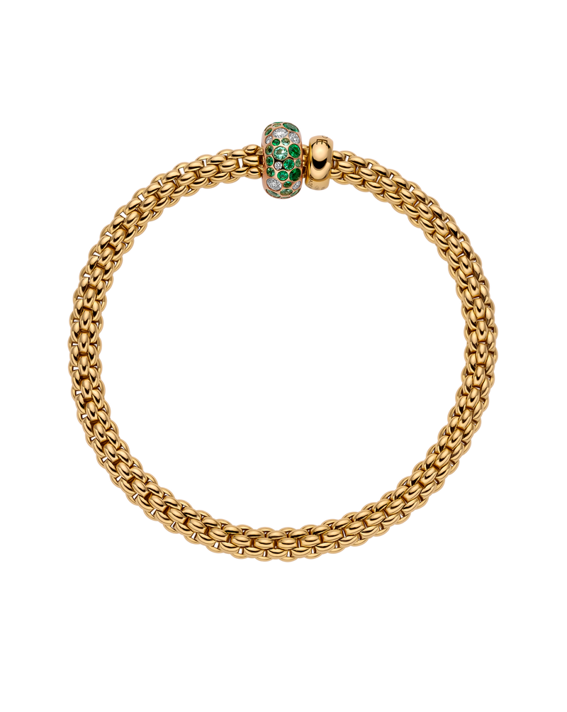 Solo 18K Yellow Gold, Diamond, & Emerald Flex'it Bracelet