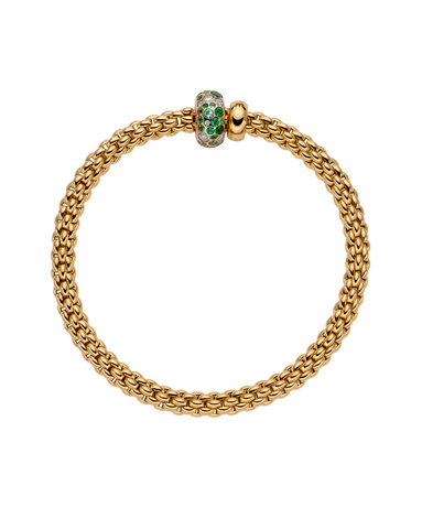 Solo 18K Yellow Gold, Diamond, & Emerald Flex'it Bracelet