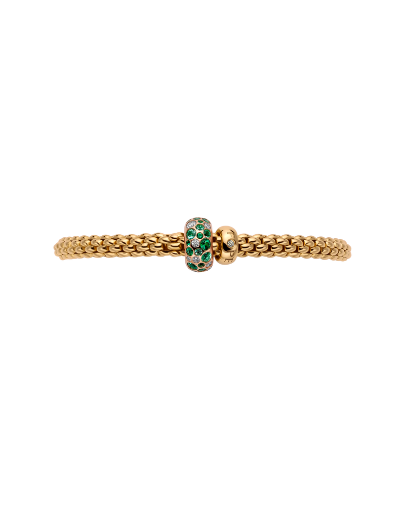 Solo 18K Yellow Gold, Diamond, & Emerald Flex'it Bracelet