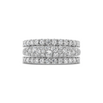 Grace 18K White Gold Triple Row Small Domed Diamond Pavé Ring