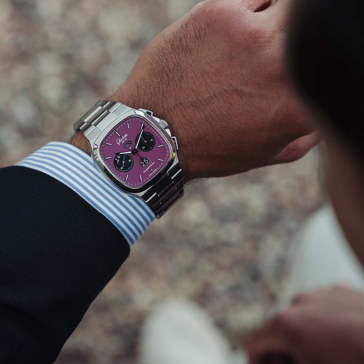 Glashütte Original Watches - SEVENTIES CHRONOGRAPH PANORAMA DATE PLASMA PURPLE | Manfredi Jewels