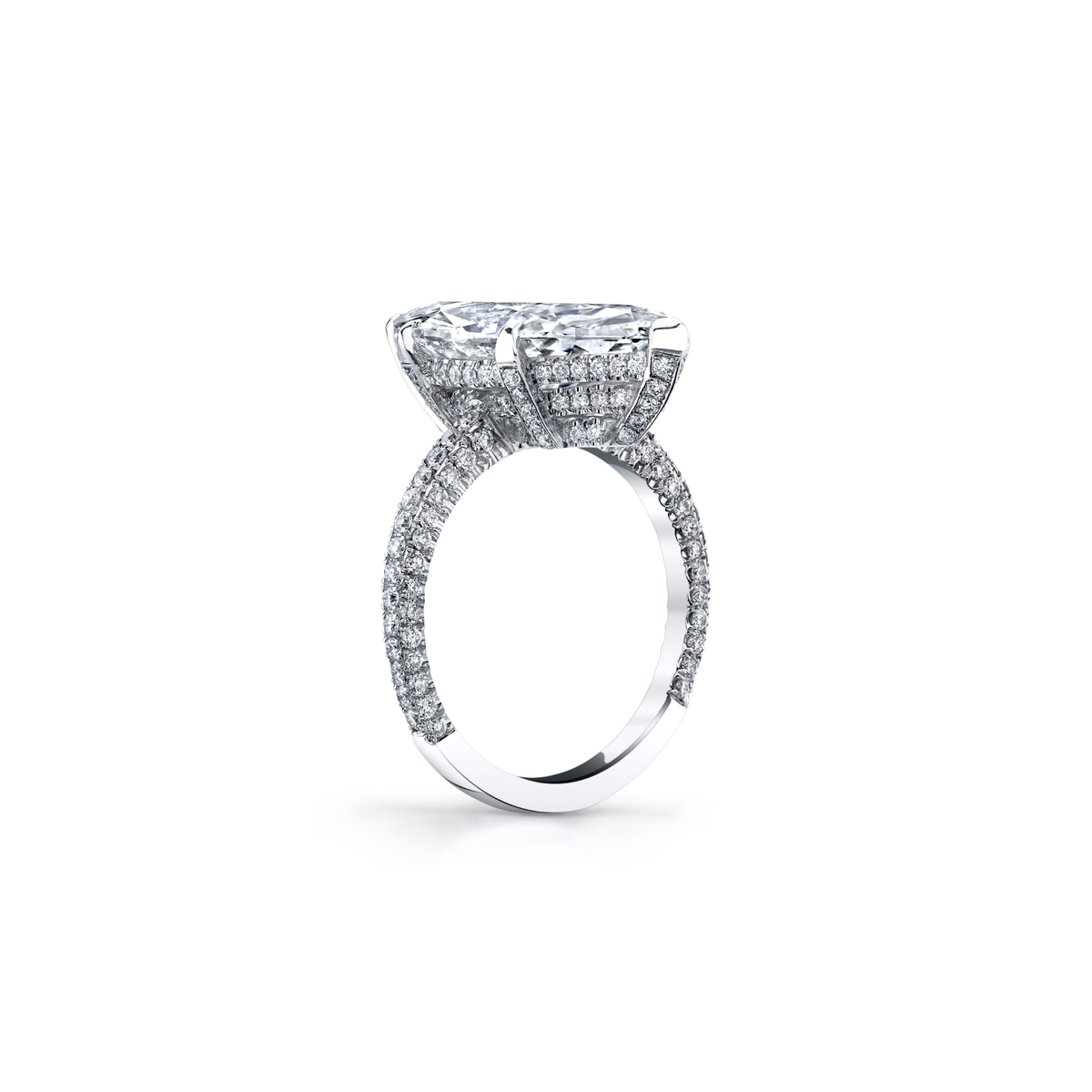 Marquise 8.03ct  Diamond Engagement Ring in Platinum with a Micropavé Shank
