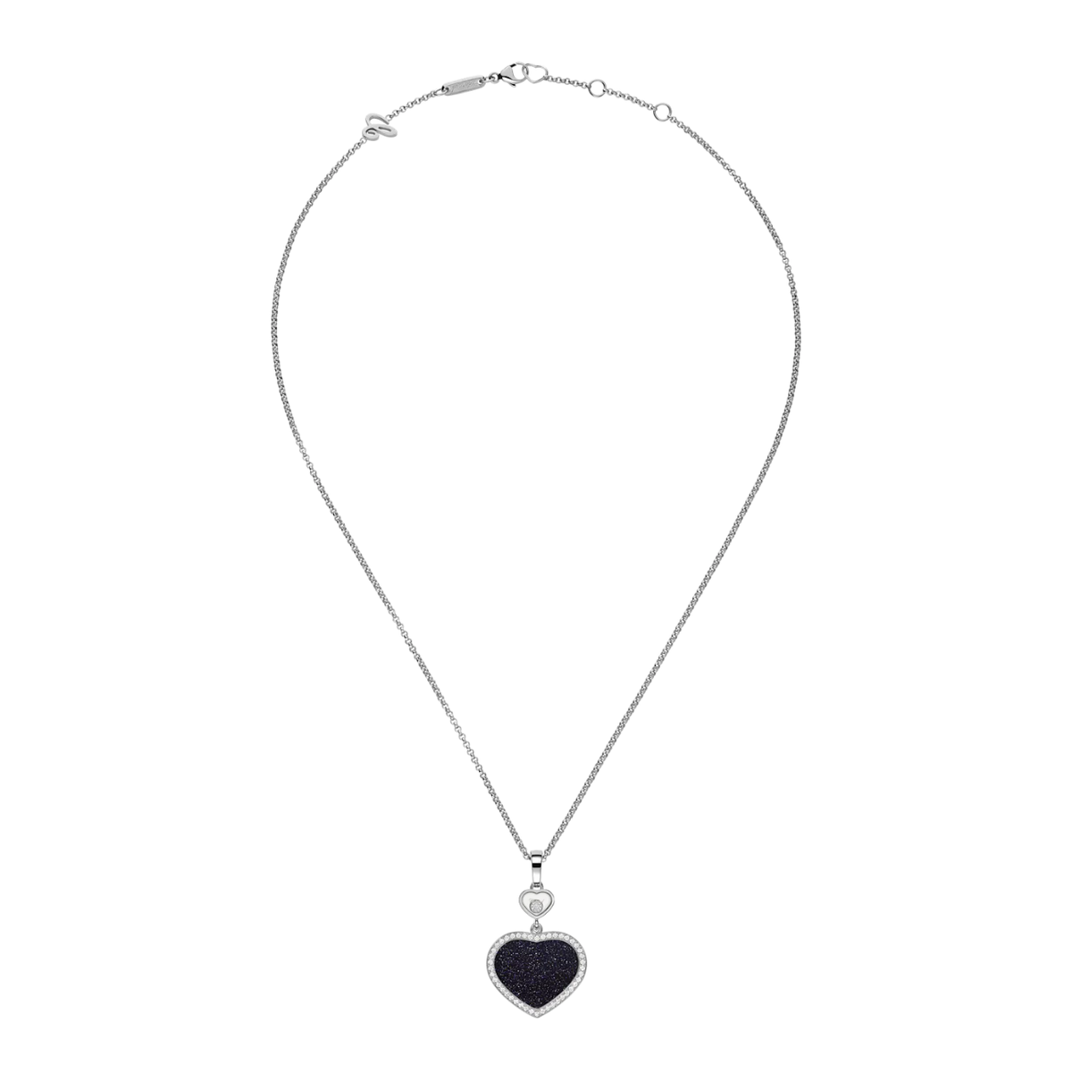 Chopard Jewelry - Happy Hearts Ethical White Gold Diamond Aventurine Pendant Necklace | Manfredi Jewels