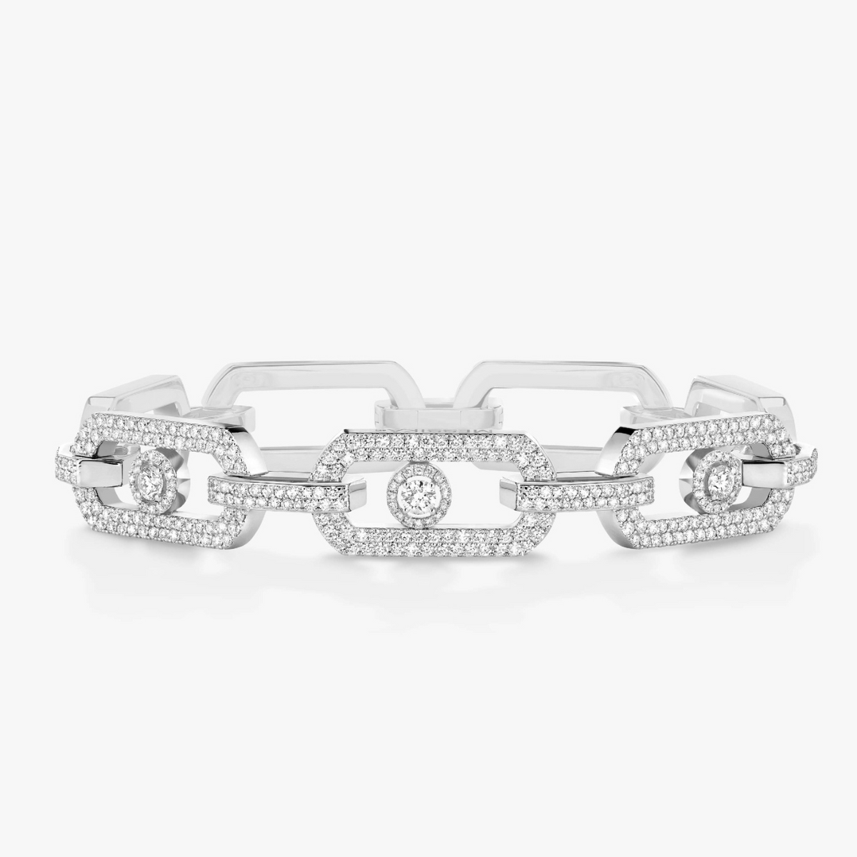 Messika Jewelry - So Move 18K White Gold XL Pavé Diamond Bracelet | Manfredi Jewels