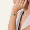 Pom Pom Dot 18K Rose Gold Malachite & Mother of Pearl Two-Sided Button Diamond Bracelet