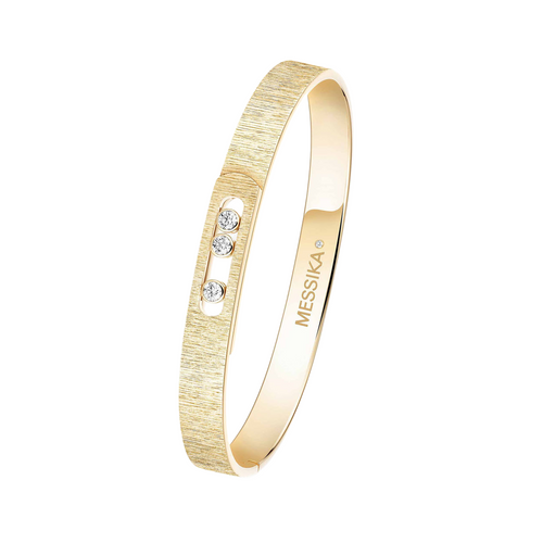 18K Yellow Gold & Diamond Move Noa Ciselé Bangle