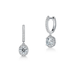 Ellipse 18K White Gold 1.15 ct Diamond Leverback Earrings