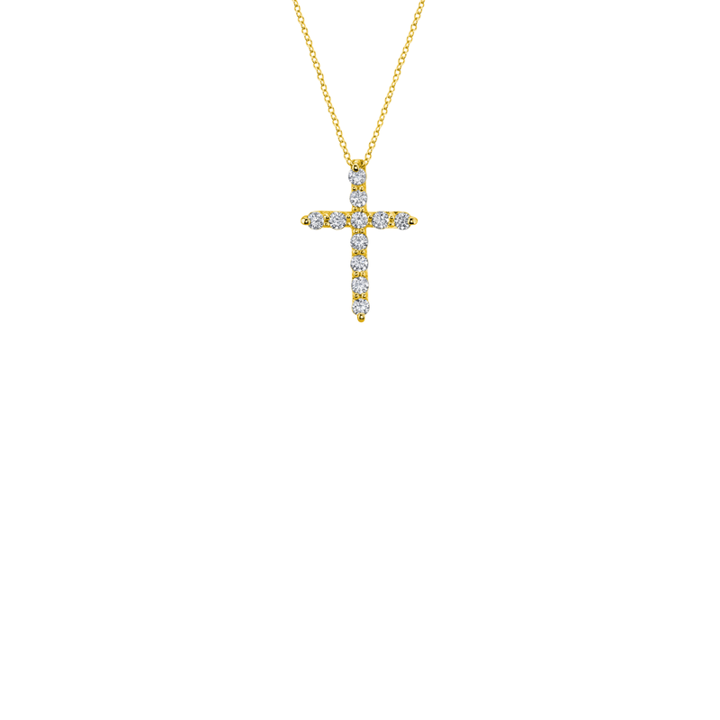 18K Yellow Gold Diamond Set Cross - 0.23ctw