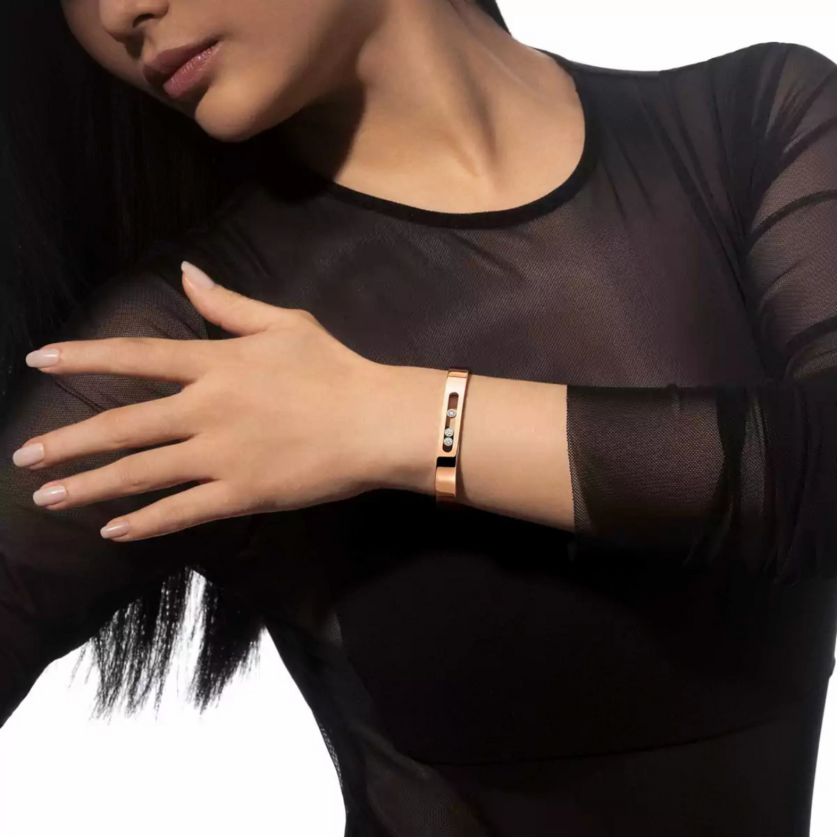 Messika Jewelry - 18K Rose Gold Move Joaillerie Diamond Bangle | Manfredi Jewels