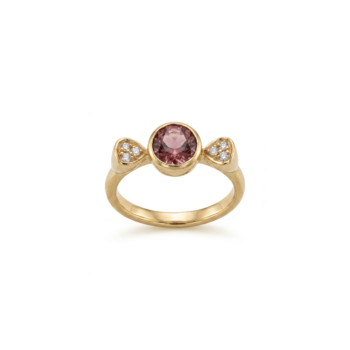 Manfredi Jewels Jewelry - Estate 18K Yellow Gold Pink Topaz and Diamond Ring | Manfredi Jewels