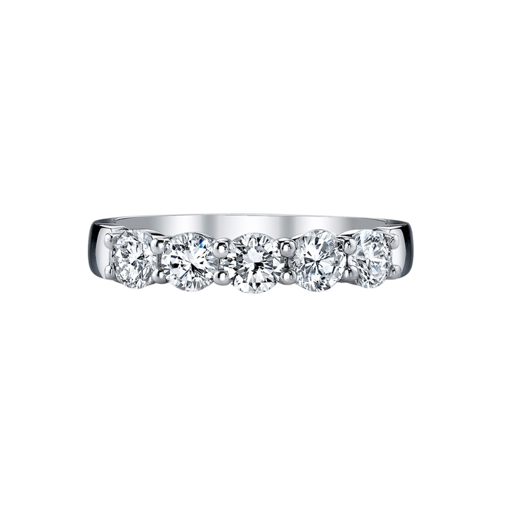 Manfredi Jewels Diamond - Platinum 5-Stone Round Diamond Buttercup Band – 2.00 CTW | Manfredi Jewels