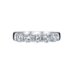 Platinum 5-Stone Round Diamond Buttercup Band – 2.00 CTW
