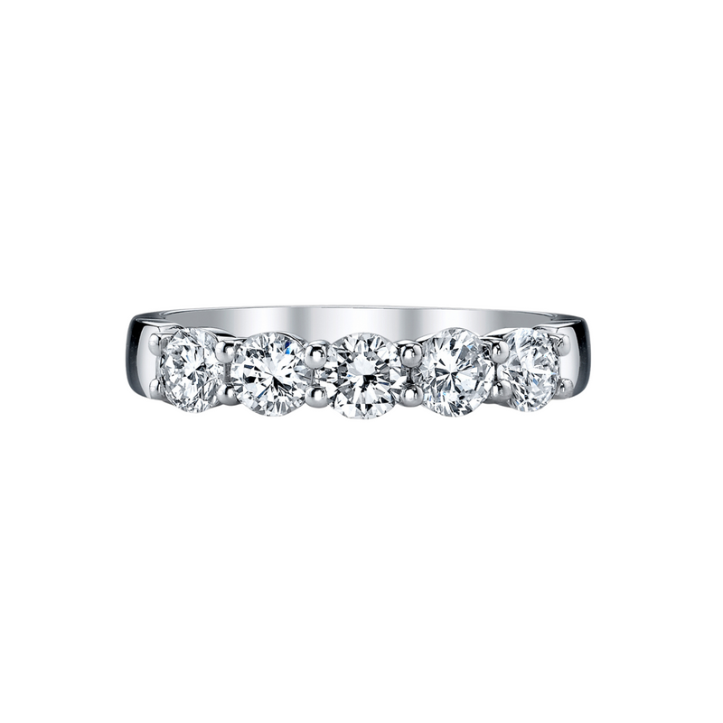 Platinum 5-Stone Round Diamond Buttercup Band – 2.00 CTW