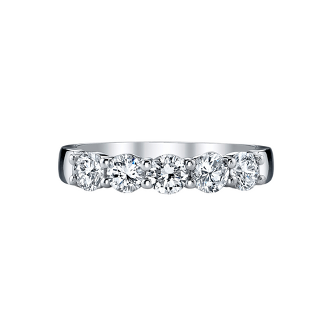 Platinum 5-Stone Round Diamond Buttercup Band – 2.00 CTW