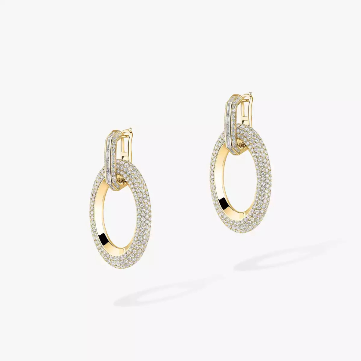 Messika Jewelry - Groove 18K Yellow Gold Diamond Earrings | Manfredi Jewels