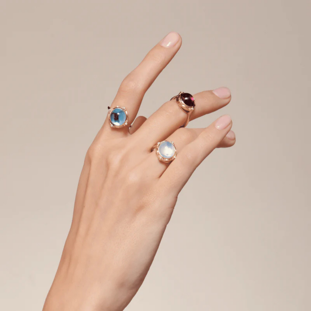 Syna Jewelry - 18K Yellow Gold Diamond & Moon Quartz Mogul Gem Ring | Manfredi Jewels