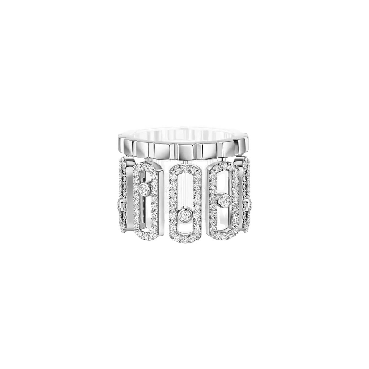Messika Jewelry - Move 18K White Gold & Diamond Iconica Pavé Ring | Manfredi Jewels