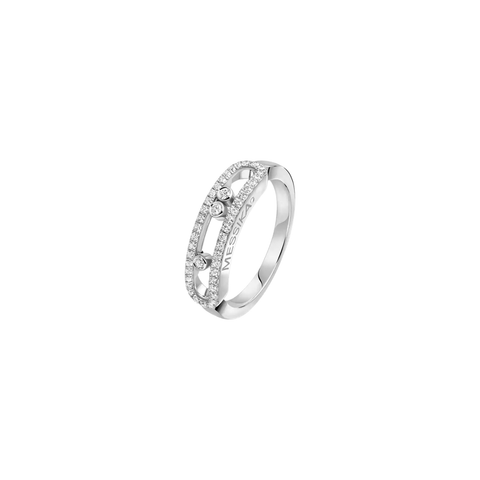 Move Classique Pave Ring in 18K White Gold - Small
