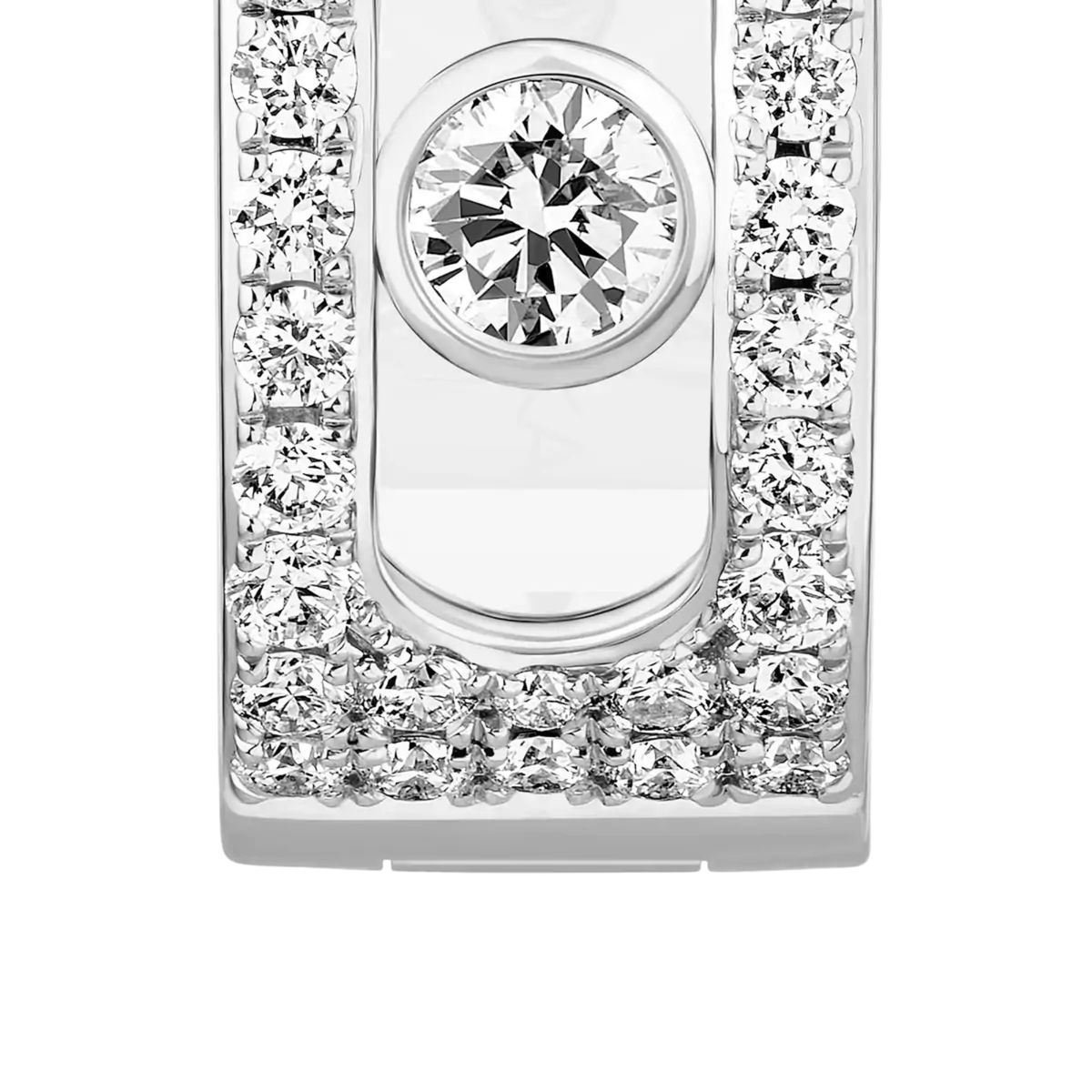 18K White Gold Move Noa Pavé Huggie Hoops