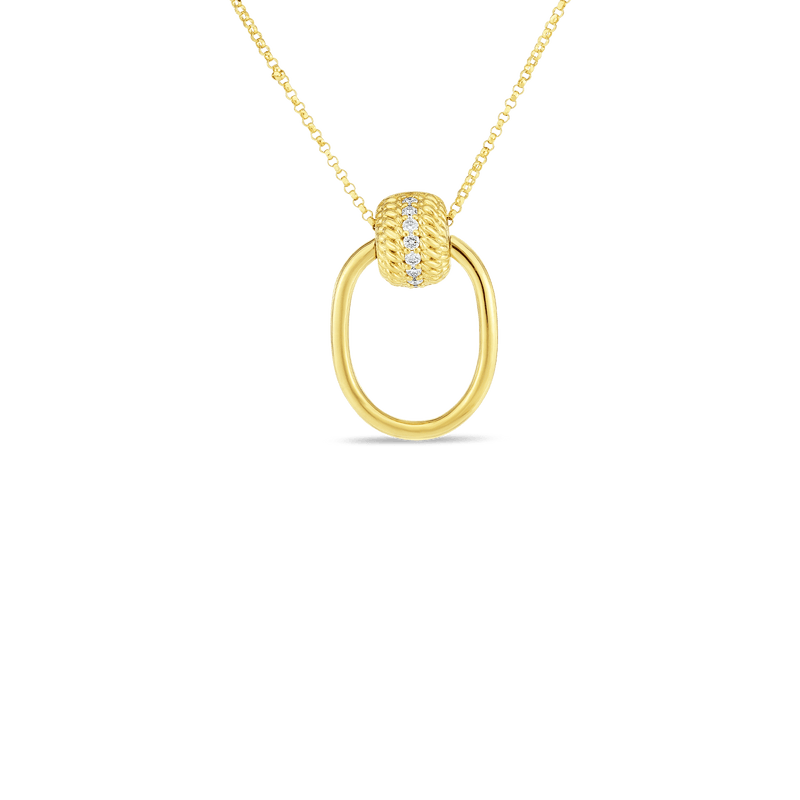 Opera 18K Yellow Gold Diamond Accent Doorknocker Necklace